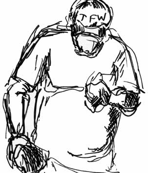 Dr. Bill Wilson, Wiess College RA, drawn by Caitlin Topham '06 Sketch of Dr. Bill Wilson